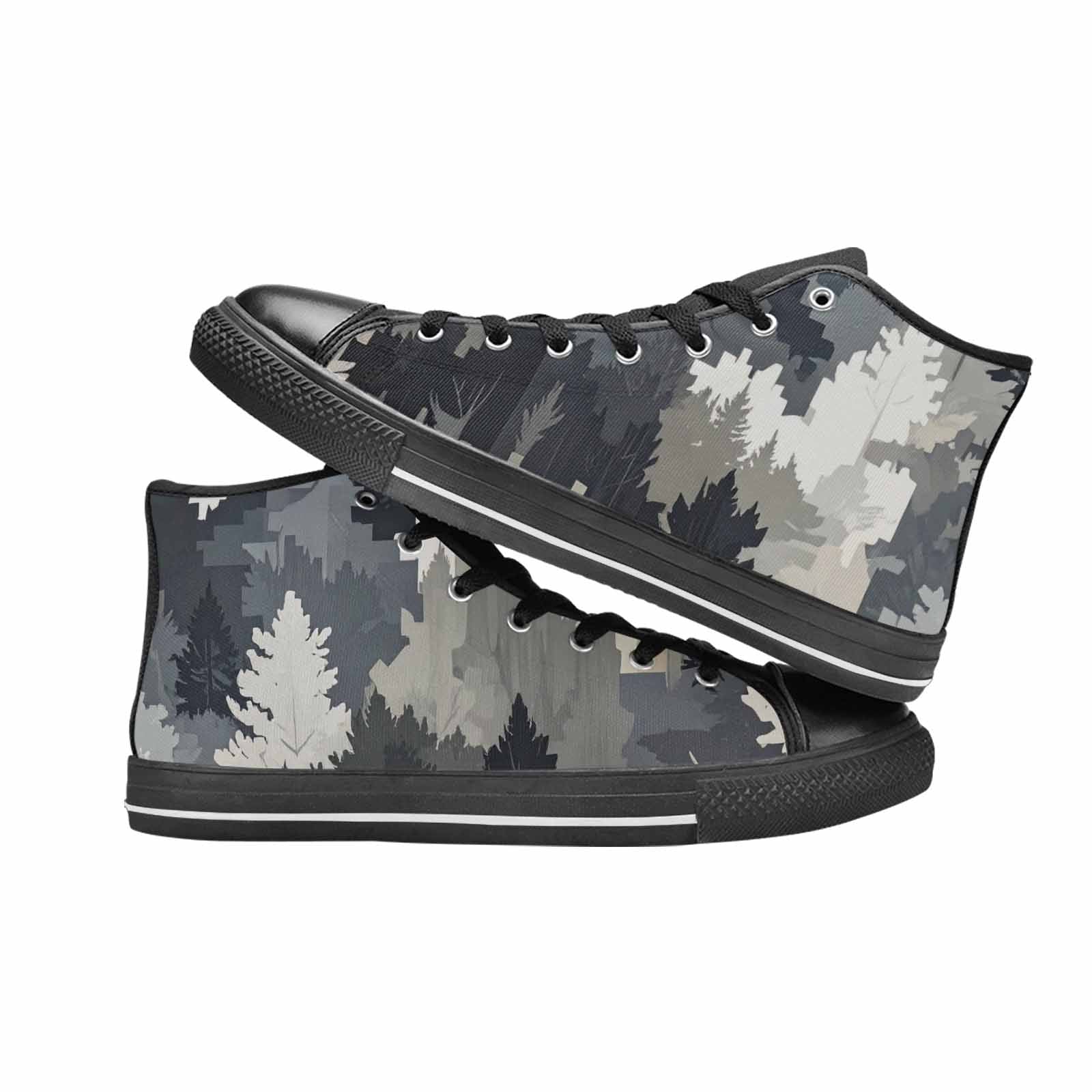 WOMEN'S Military Camouflage Blotch High Top Canvas Grunge Custom Sneakers