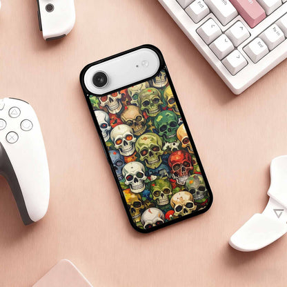iPhone 17 Air Case — Skulls Pattern Hundreds Of Sma Gothic, Custom Made Phone Cover