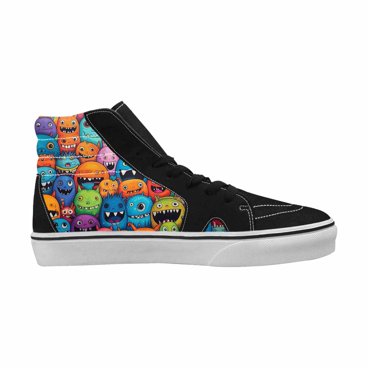 MEN'S Monsters (general) Cartoon Monst High Top Canvas Kaleidoscope Sneakers