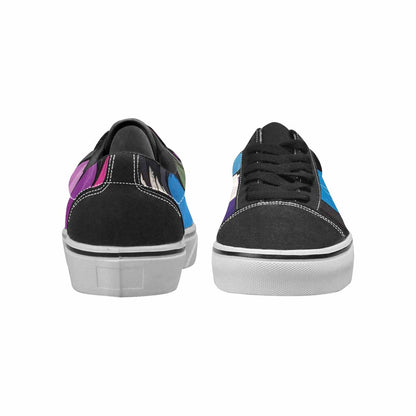WOMEN'S Asexual Flag Color Canvas Lace-Up Grunge Shoes
