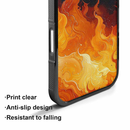iPhone 17 Case — Glossy Storm Flame Original Art, Custom Printed Phone Case