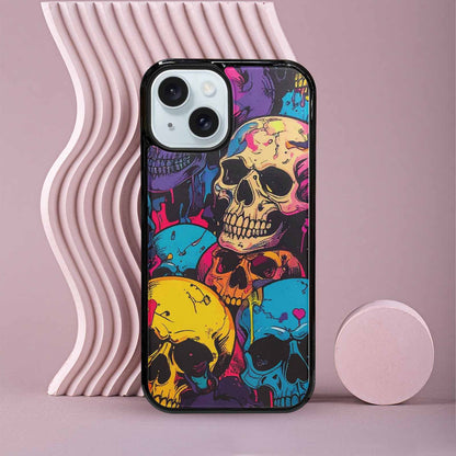 iPhone 15 Case — 1000s Of Skulls Digital Camo Drip, Custom Art Phone Cover