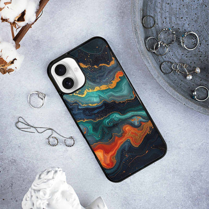 iPhone 16 Plus Case — Marble Dark, Custom Art Phone Cover