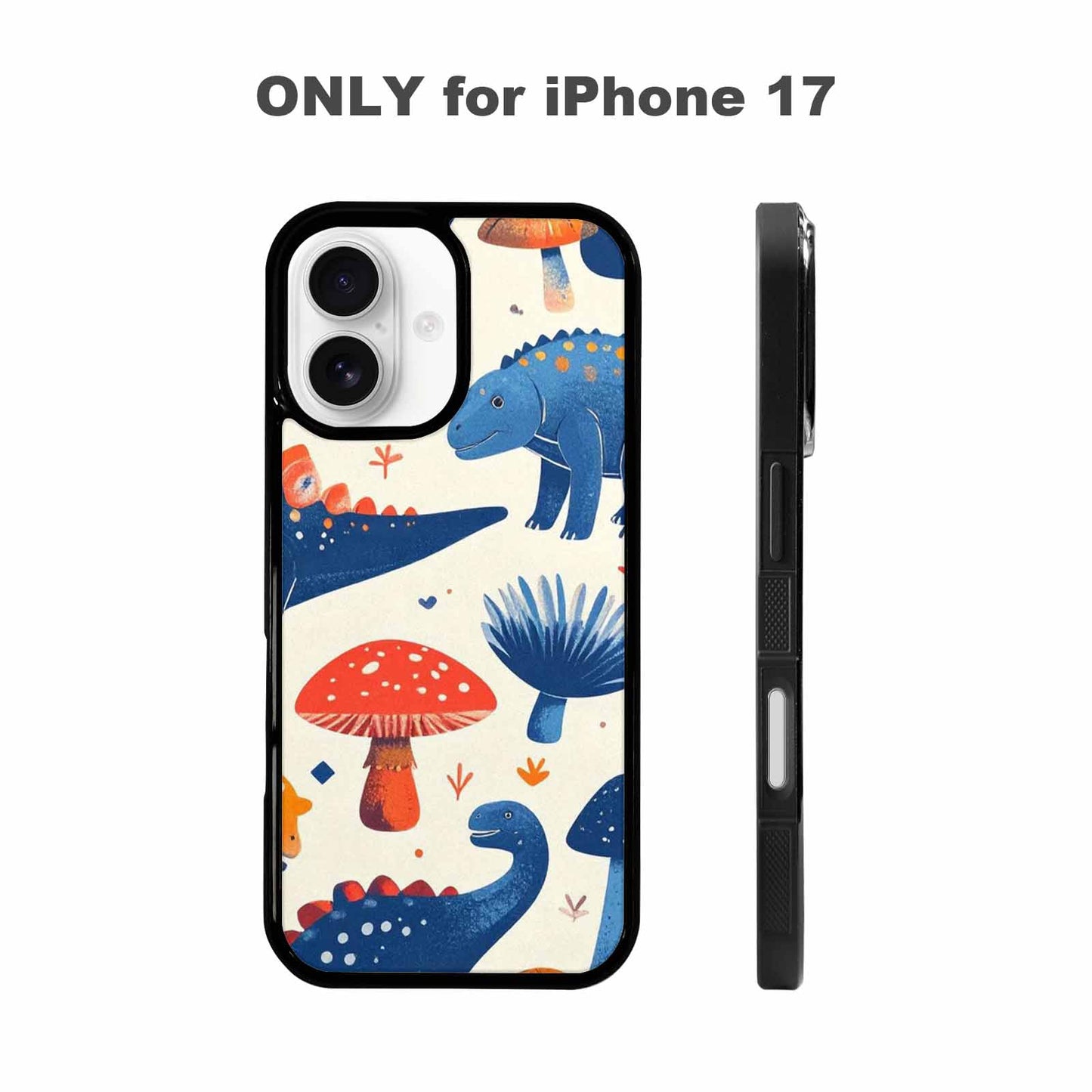 iPhone 17 Case — Vintage Dinosaurs Mushroom Retro Vintage, Custom Made Phone Cover