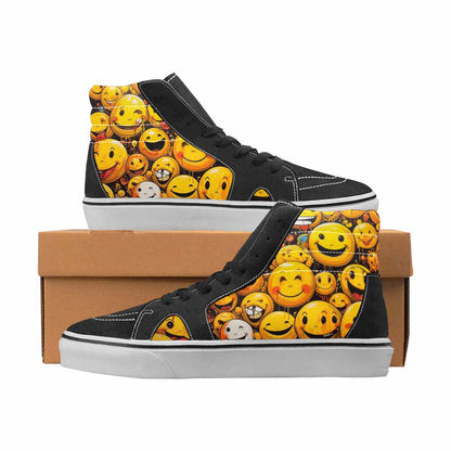 WOMEN'S Smiley Face Yellow High Top Canvas Personalized Y2K Custom Kicks