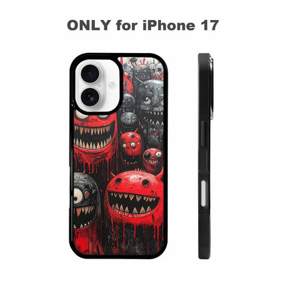 iPhone 17 Case — Black &amp; Red Ink Cartoon Cute, Original Design Phone Case