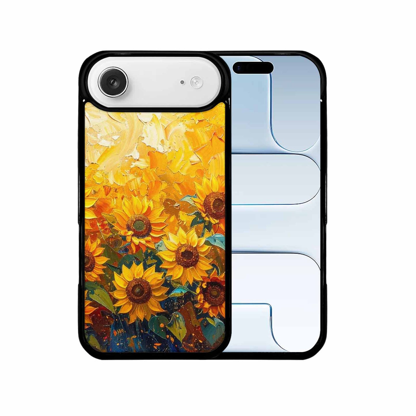 iPhone 17 Air Case — Impressionist Sunflower Brushstroke Pattern Hundreds Floral, Custom Designed Case Cover