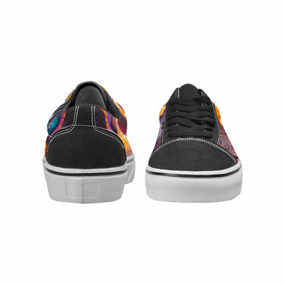 WOMEN'S Sugar Skulls Melting Sugar Lace-Up Canvas Kaleidoscope Custom Sneakers