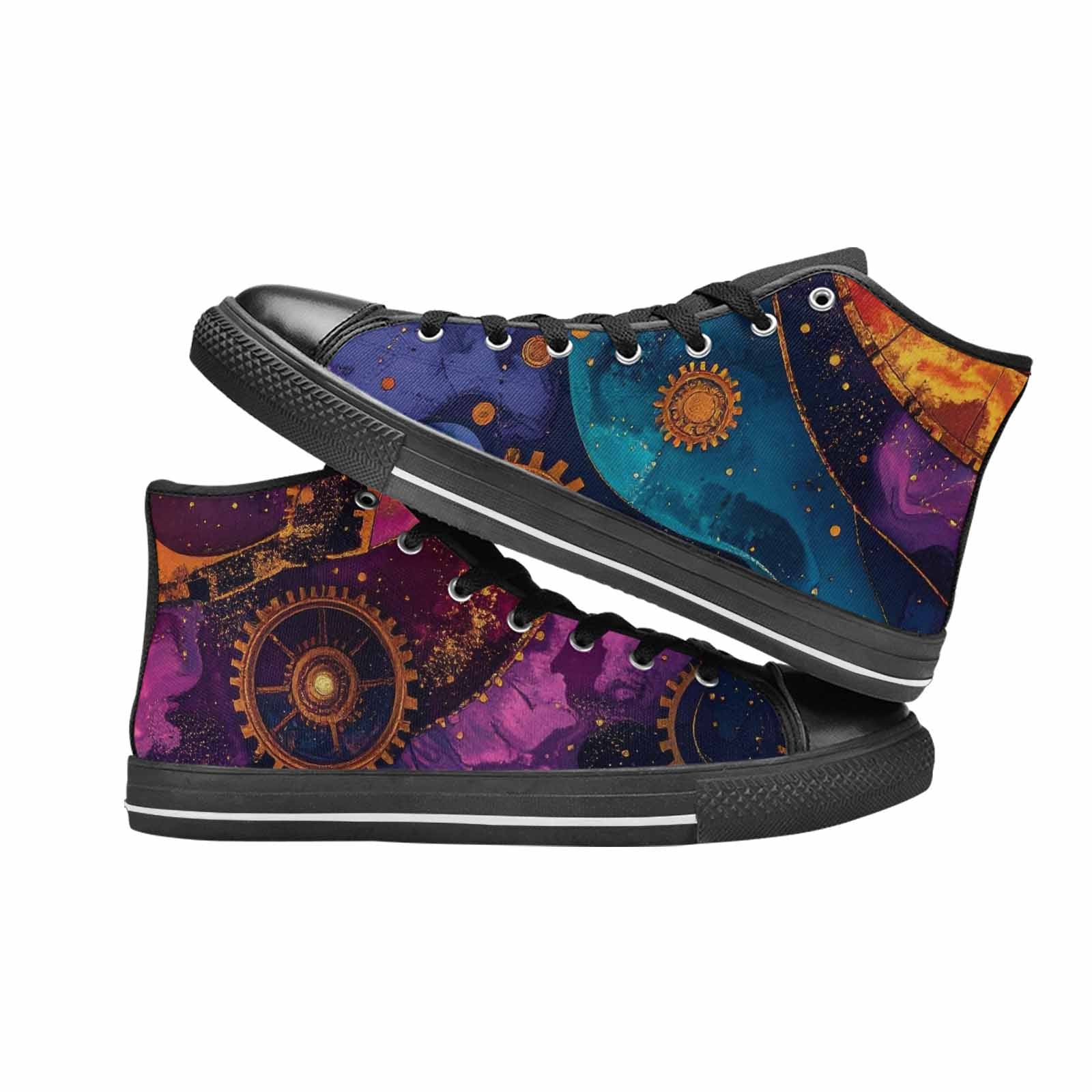 MEN'S Steampunk Galaxy High Top Canvas Grunge Custom Shoes