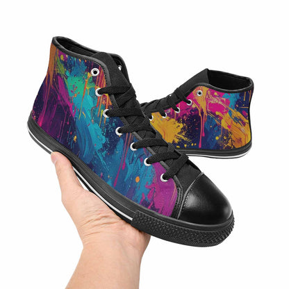 WOMEN'S Paint Splatter High Top Canvas Dreamcore Custom Sneakers