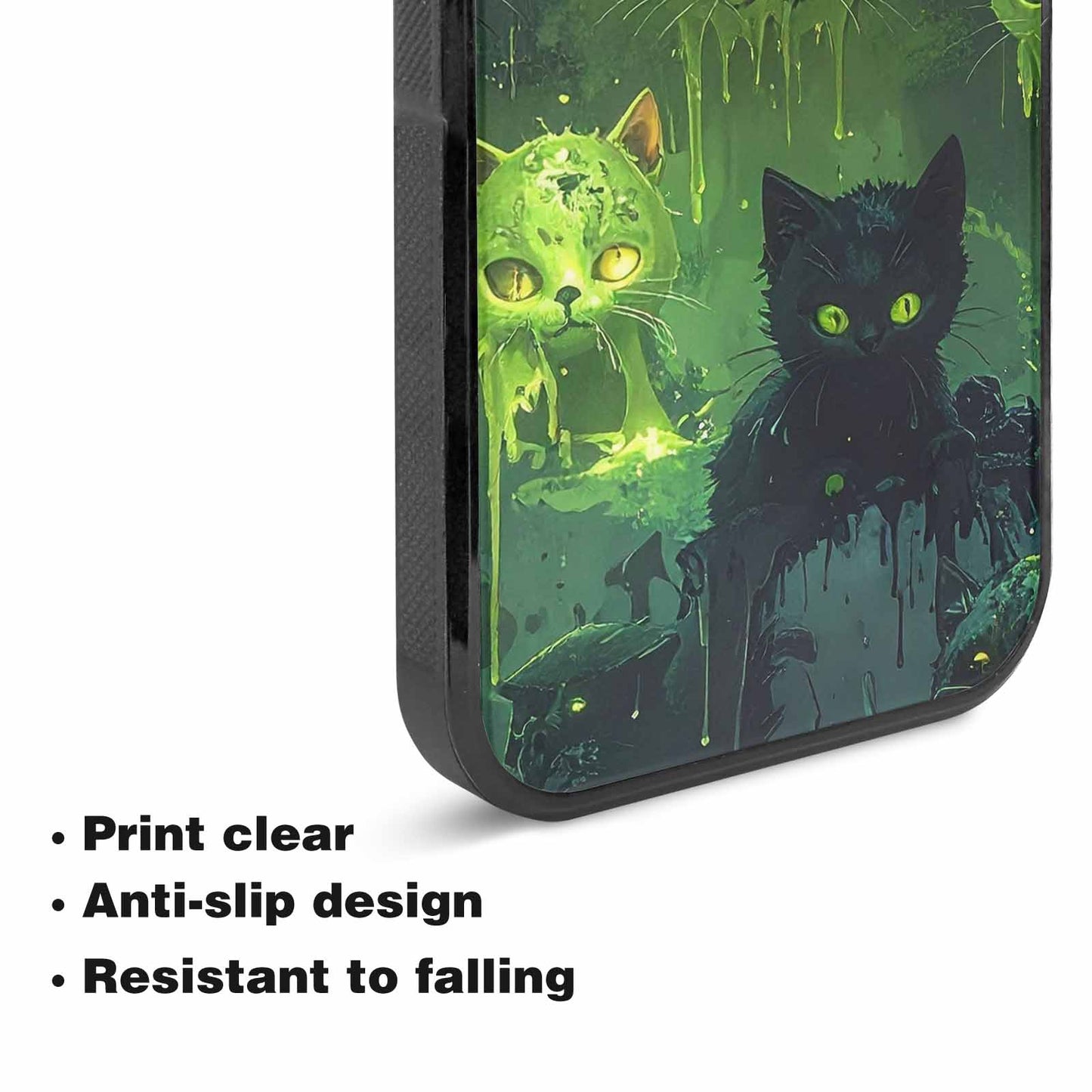 iPhone 15 Plus Case — Toxic Melting Skeleton Cats Small Toxic, Custom Printed Phone Case
