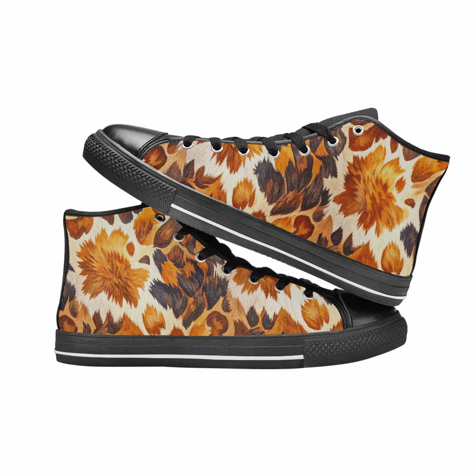 WOMEN'S Cow Animal Print High Top Canvas Aesthetic Sneakers