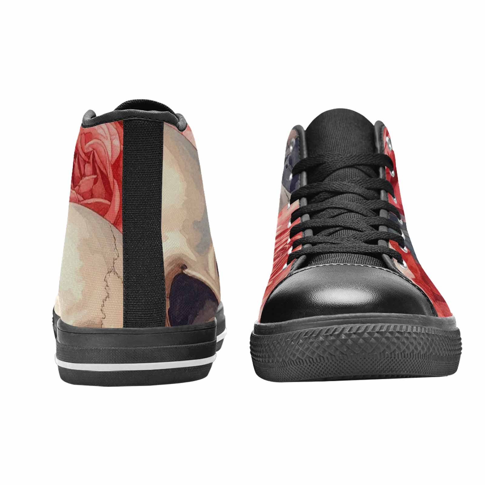 WOMEN'S Skulls Roses Soft Airbrush High Top Canvas Surreal Shoes