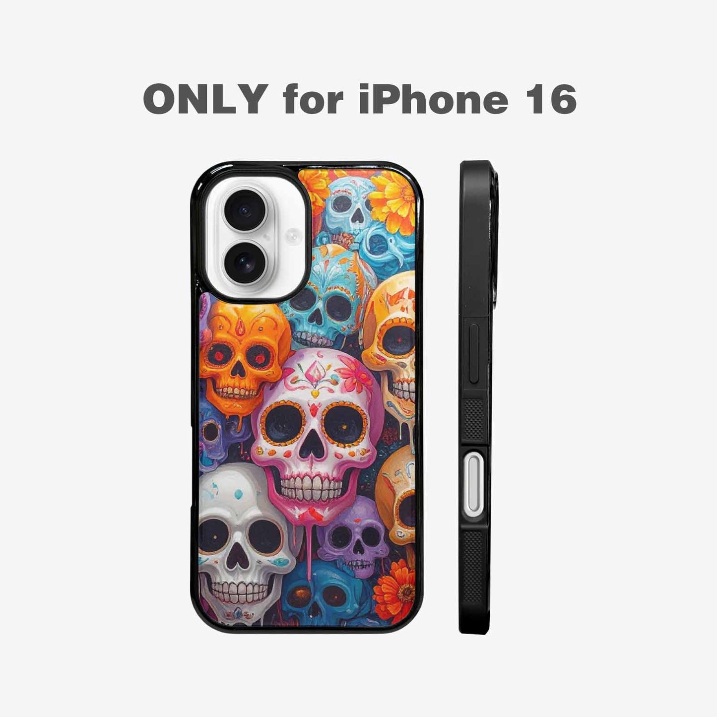 iPhone 16 Case — Sugar Skullsmelting Sugar Skulls 9h5, Custom Phone Case