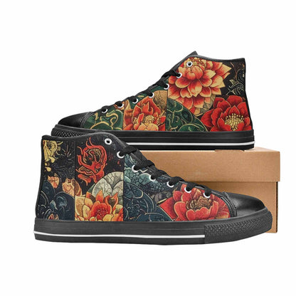 WOMEN'S Dragon Scale Fantasy High Top Canvas Dark Academia Sneakers