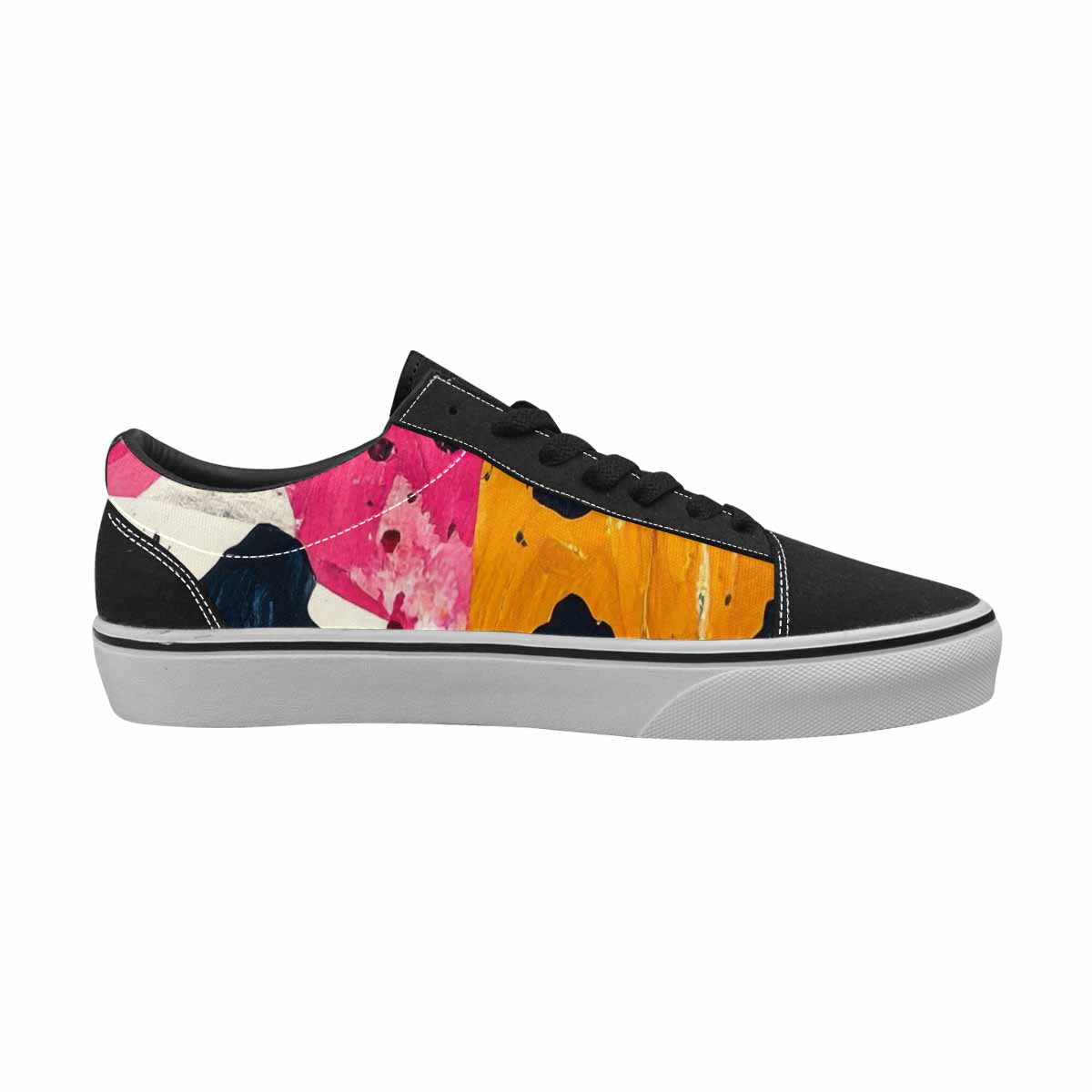 WOMEN'S Cow Animal Print Canvas Lace-Up Wallpaper Art Shoes