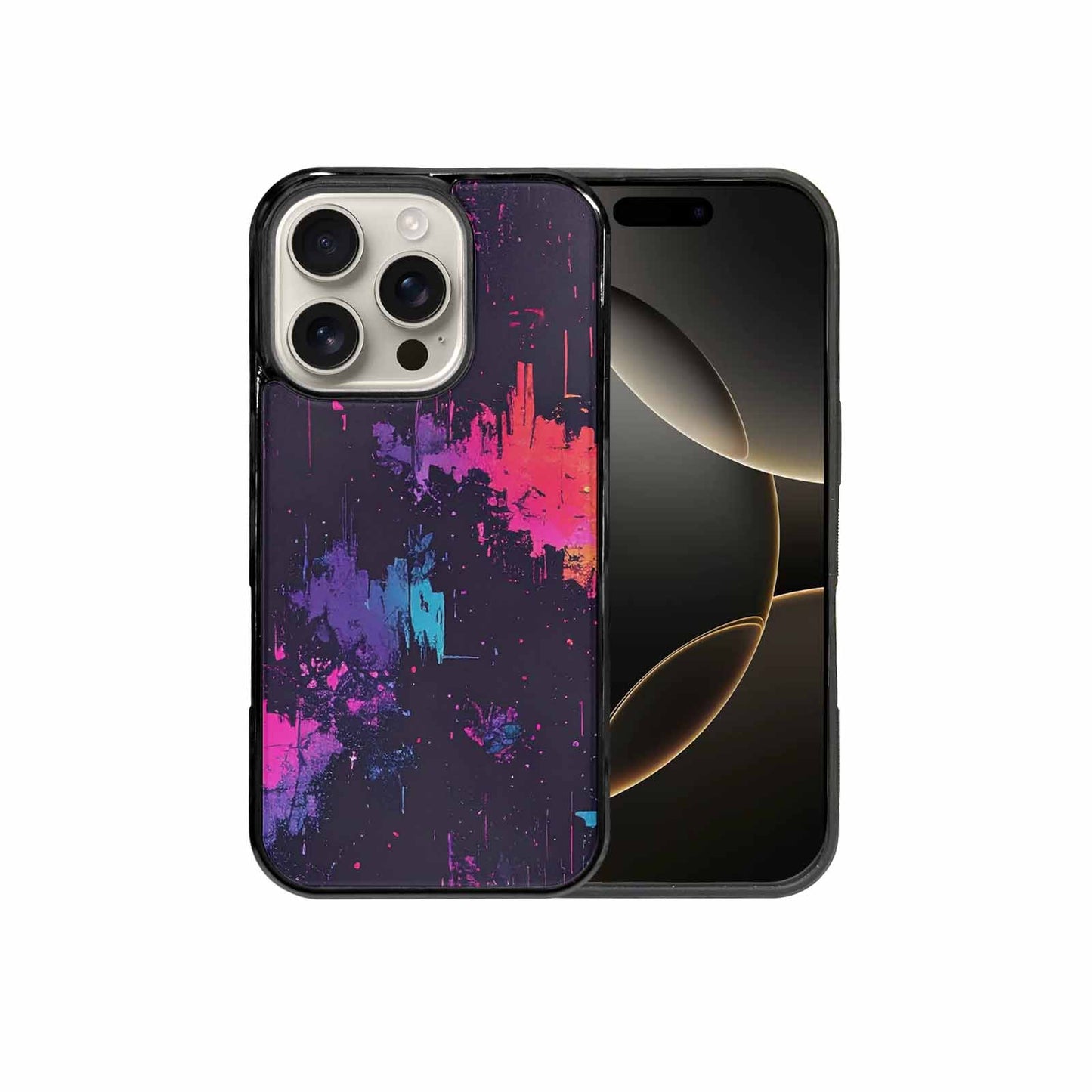 iPhone 16 Pro Case — Glitch Dark Art Seamless Pattern Vibrant, Custom Art Phone Cover