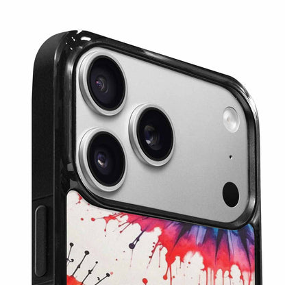 iPhone 17 Pro Case — Tie Dye Swirls Black Red Tie, Customized Protective Case