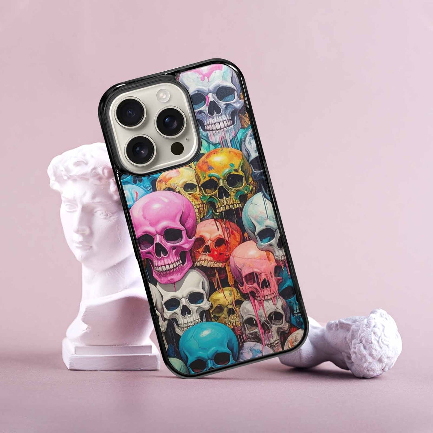 iPhone 16 Pro Case — Skulls Marbleskulls Pattern, Custom Printed Phone Case