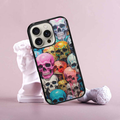 iPhone 16 Pro Case — Skulls Marbleskulls Pattern, Custom Printed Phone Case