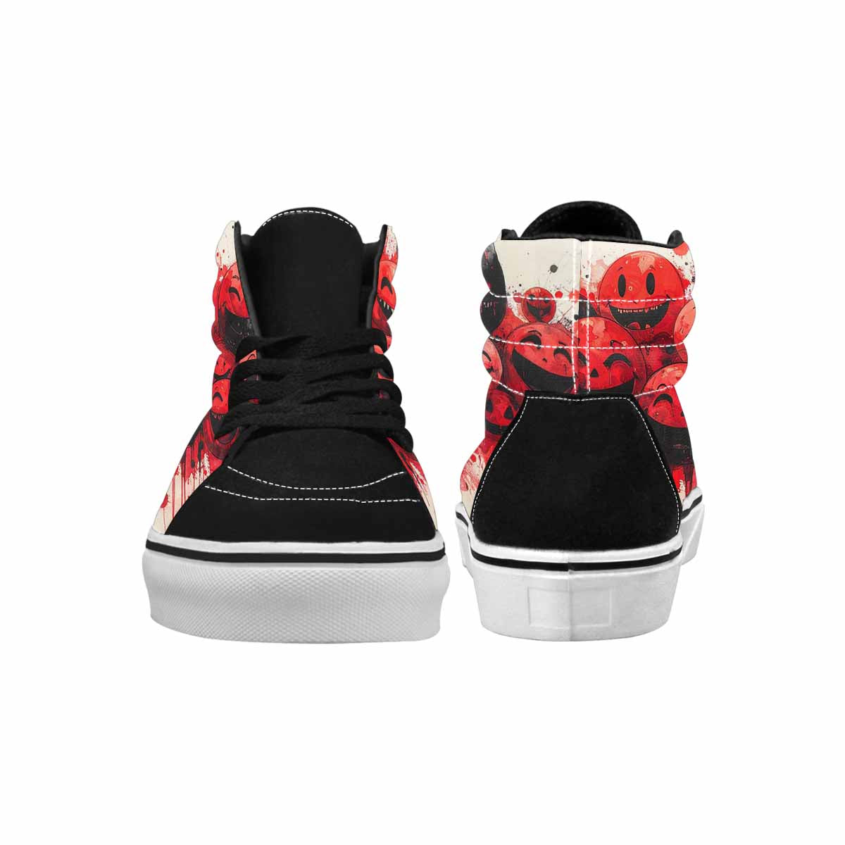 MEN'S Melting Moon Smiley High Top Canvas Cottagecore Custom Sneakers