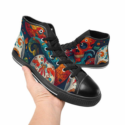 WOMEN'S Snake Skulls Print Alt High Top Canvas Dark Academia Custom Sneakers