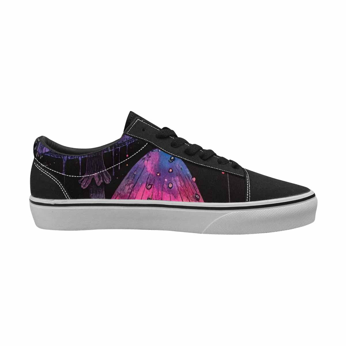 WOMEN'S Rainbow Drip Mushrooms Lace-Up Canvas Vivid Sneakers