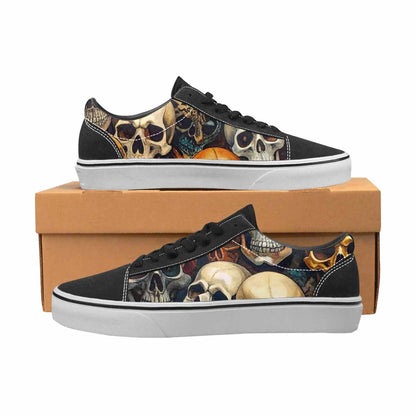 WOMEN'S Skulls Lace-Up Canvas Grunge Custom Shoes
