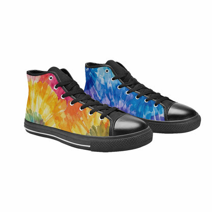MEN'S Tie Dye Swirl High Top Canvas Dreamcore Custom Shoes