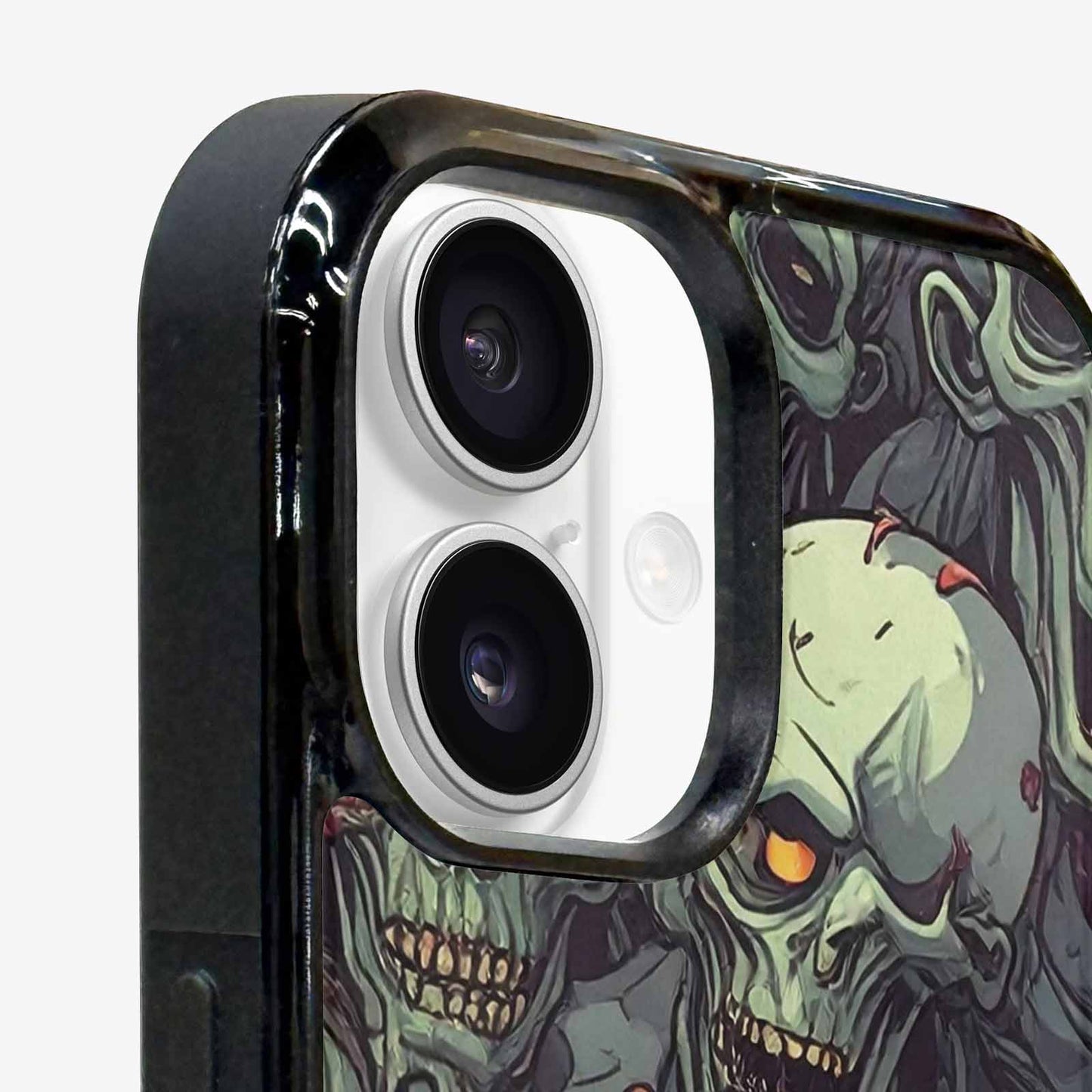 iPhone 16 Case — Zombie Head Pattern Hundreds Of Small, Custom Art Phone Cover