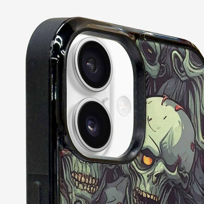 iPhone 16 Case — Zombie Head Pattern Hundreds Of Small, Custom Art Phone Cover