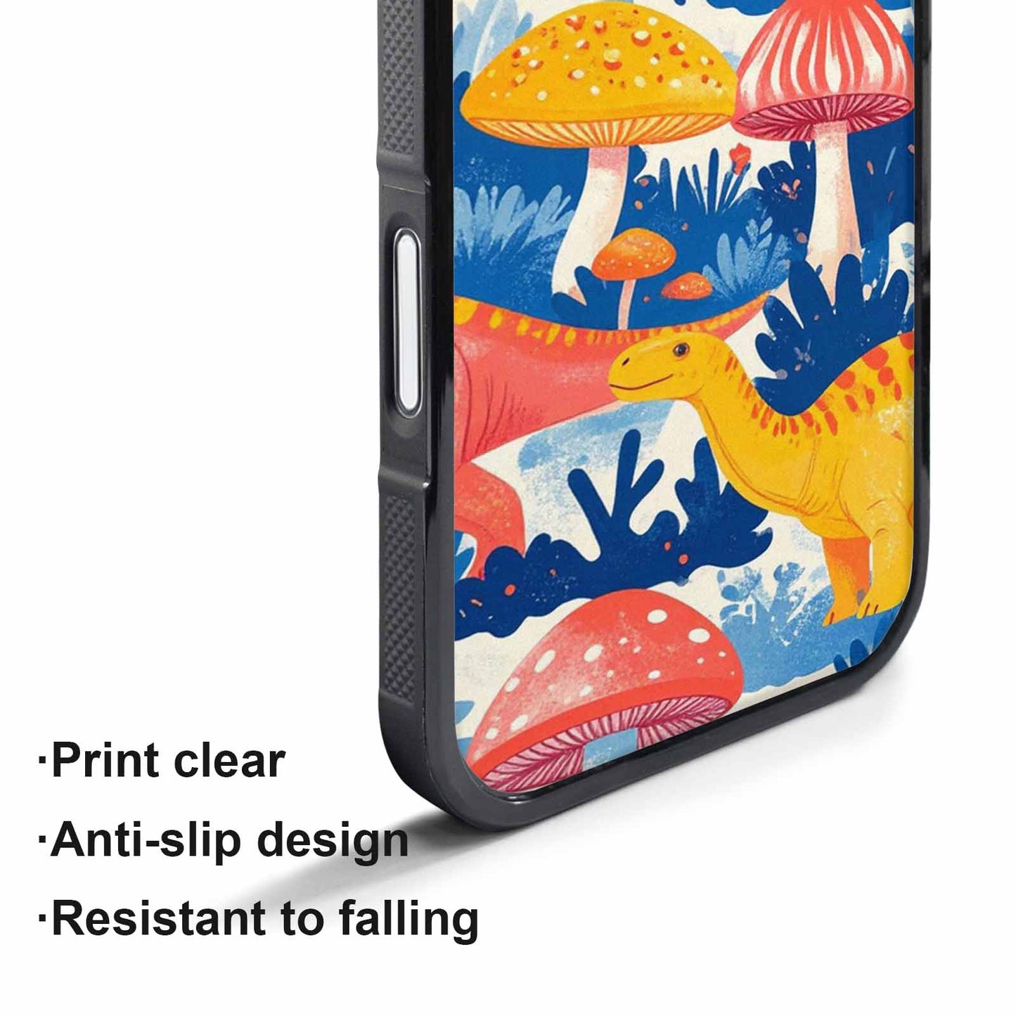 iPhone 17 Pro Case — Vintage Dinosaurs Mushroom Retro Vintage, Custom Designed Case Cover