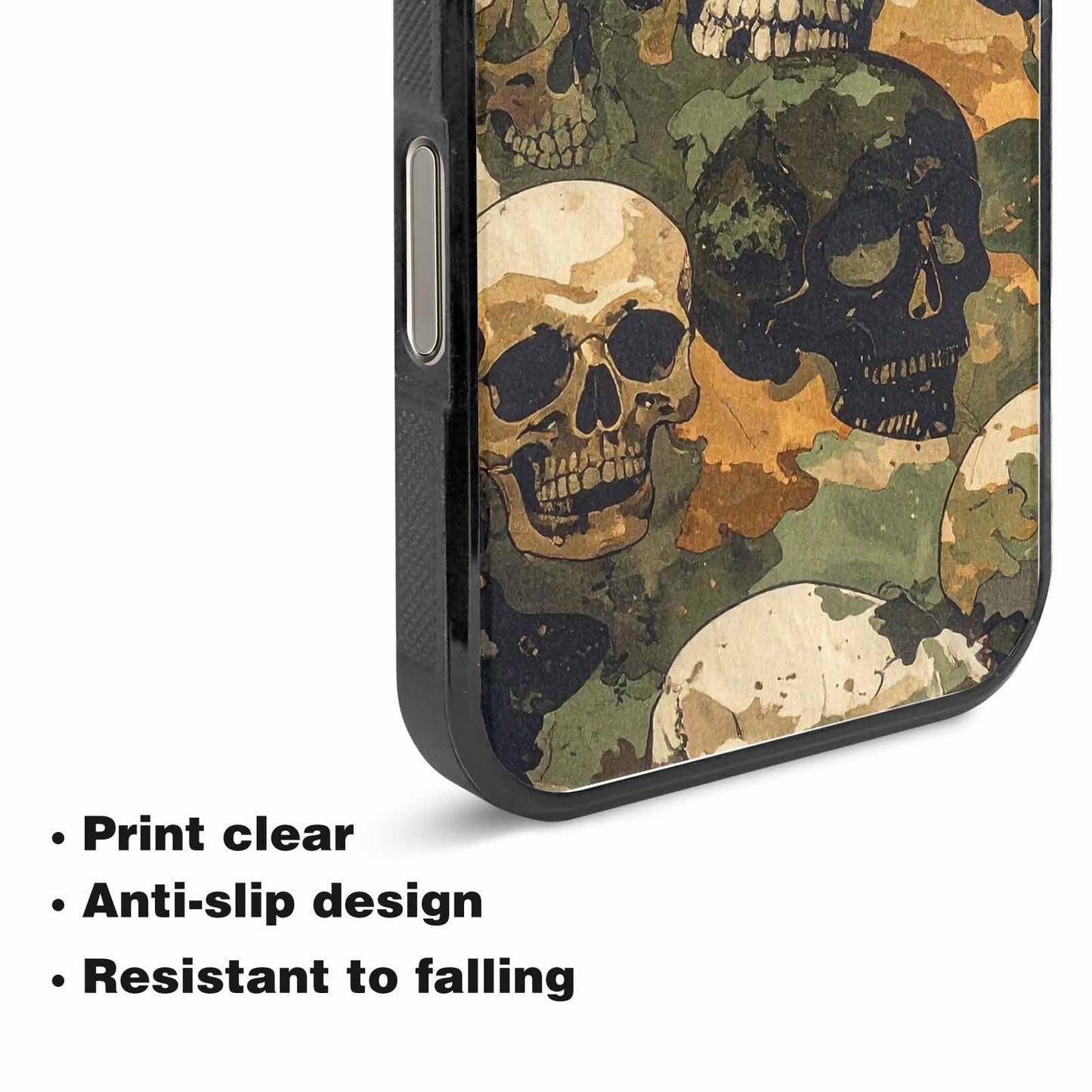 iPhone 15 Pro Max Case — Military Camo Skull, Custom Printed Phone Case