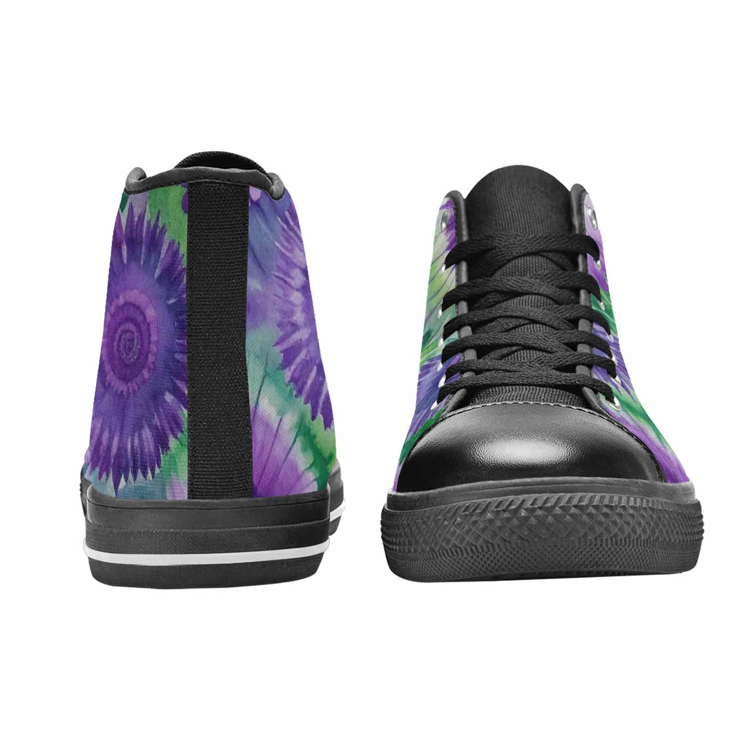 WOMEN'S Tie Dye - High Top Canvas Vibrant Chaos Custom Sneakers