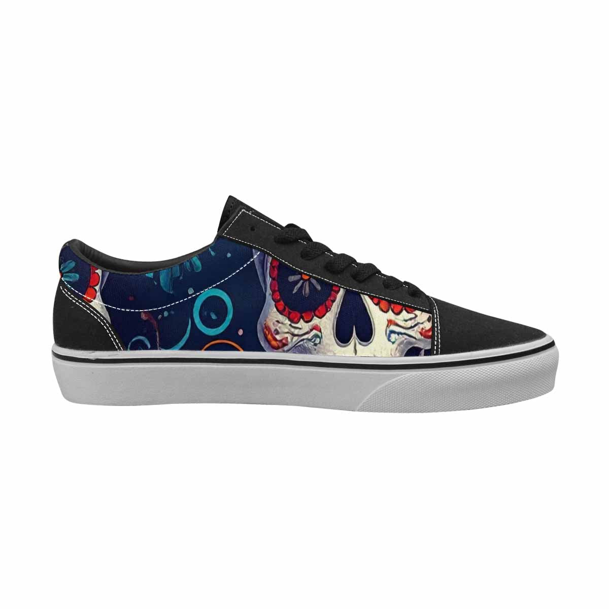 MEN'S Day Of Dead Sugar Skull Canvas Lace-Up Surreal Custom Shoes