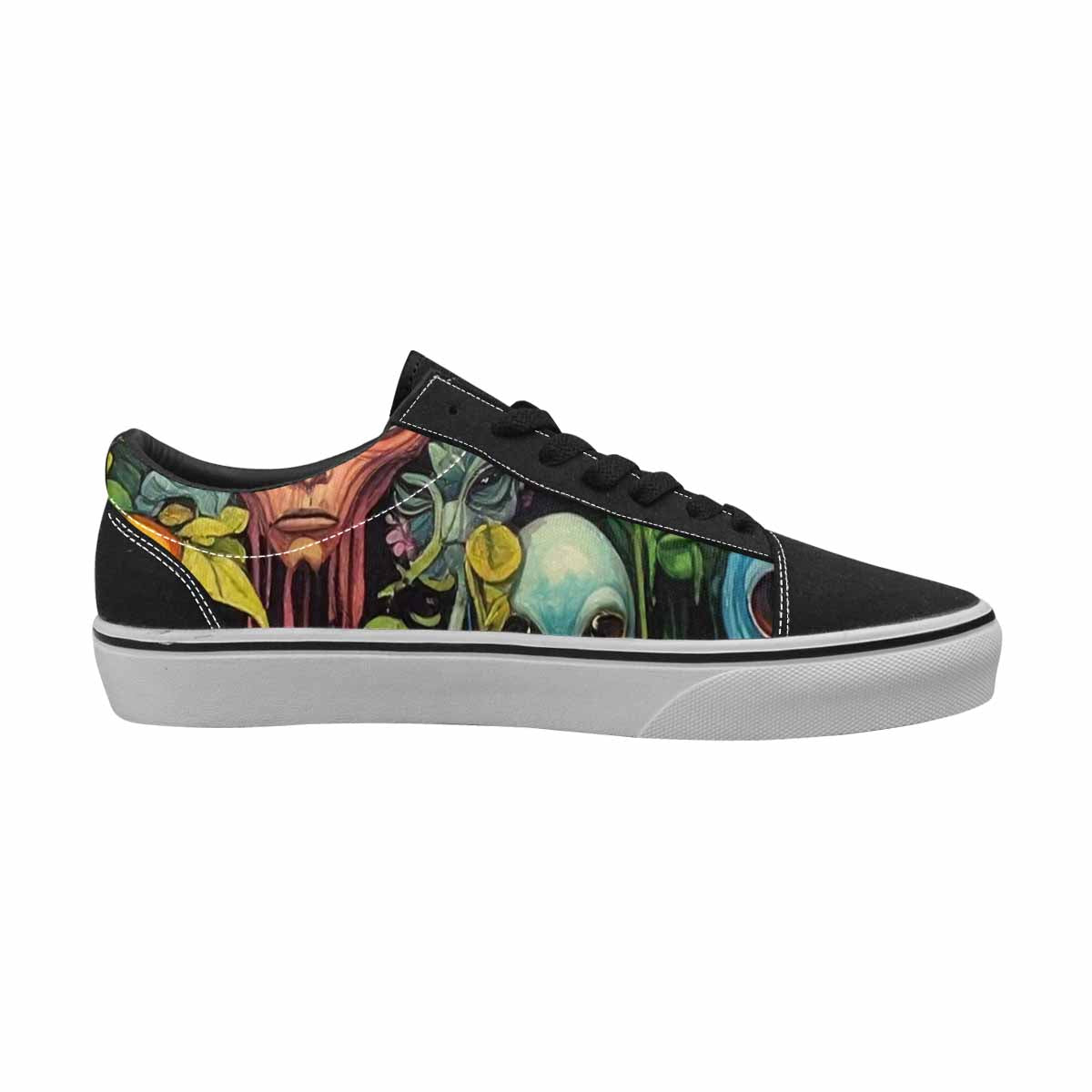WOMEN'S Aliens Lace-Up Canvas Melting Art Sneakers