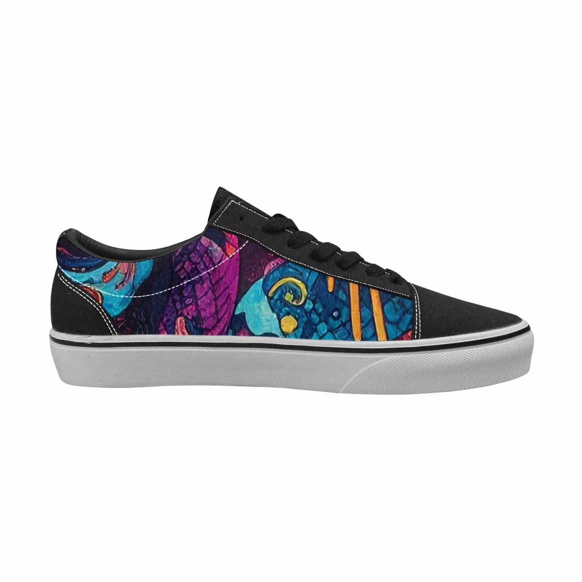 WOMEN'S Snakes And Skulls Collage Canvas Lace-Up Dreamcore Custom Shoes