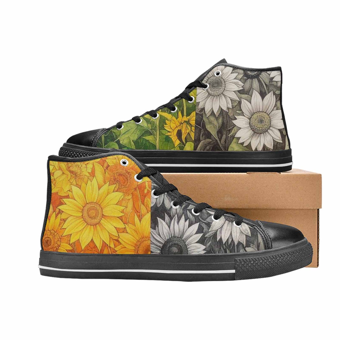 WOMEN'S Blend Melt Them High Top Canvas Dark Academia Custom Shoes