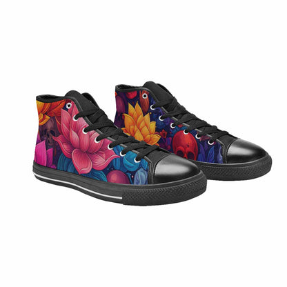 MEN'S Lotus Skulls High Top Canvas Dreamcore Custom Sneakers