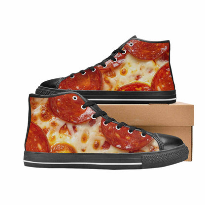 MEN'S Pepperoni Pizza Print High Top Canvas Dreamcore Sneakers