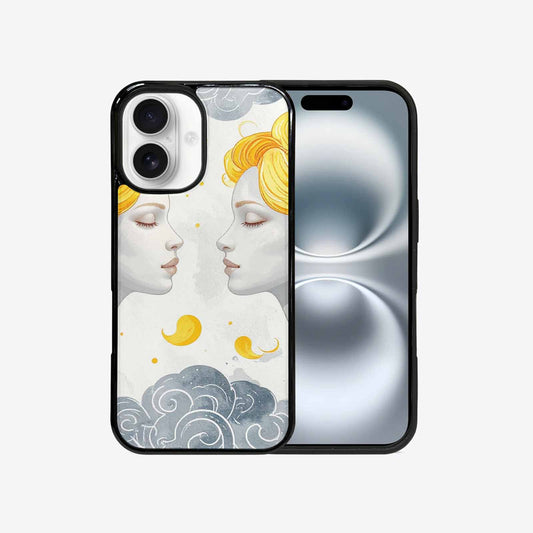 iPhone 16 Case — Gemini Twins Zodiac Pattern Seamless Repeat, Custom Made Phone Cover