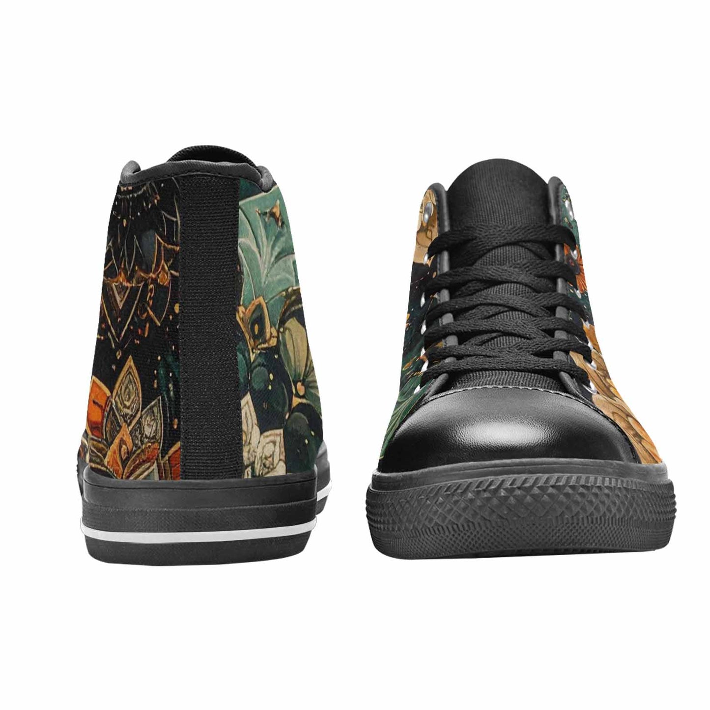 WOMEN'S Mandala High Top Canvas Wallpaper Art Custom Sneakers