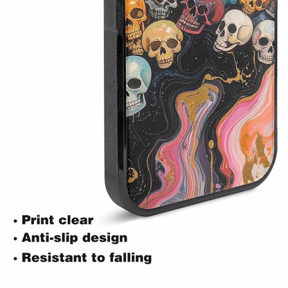 iPhone 15 Case — Skulls Marbleskulls Pattern, Custom Art Phone Cover