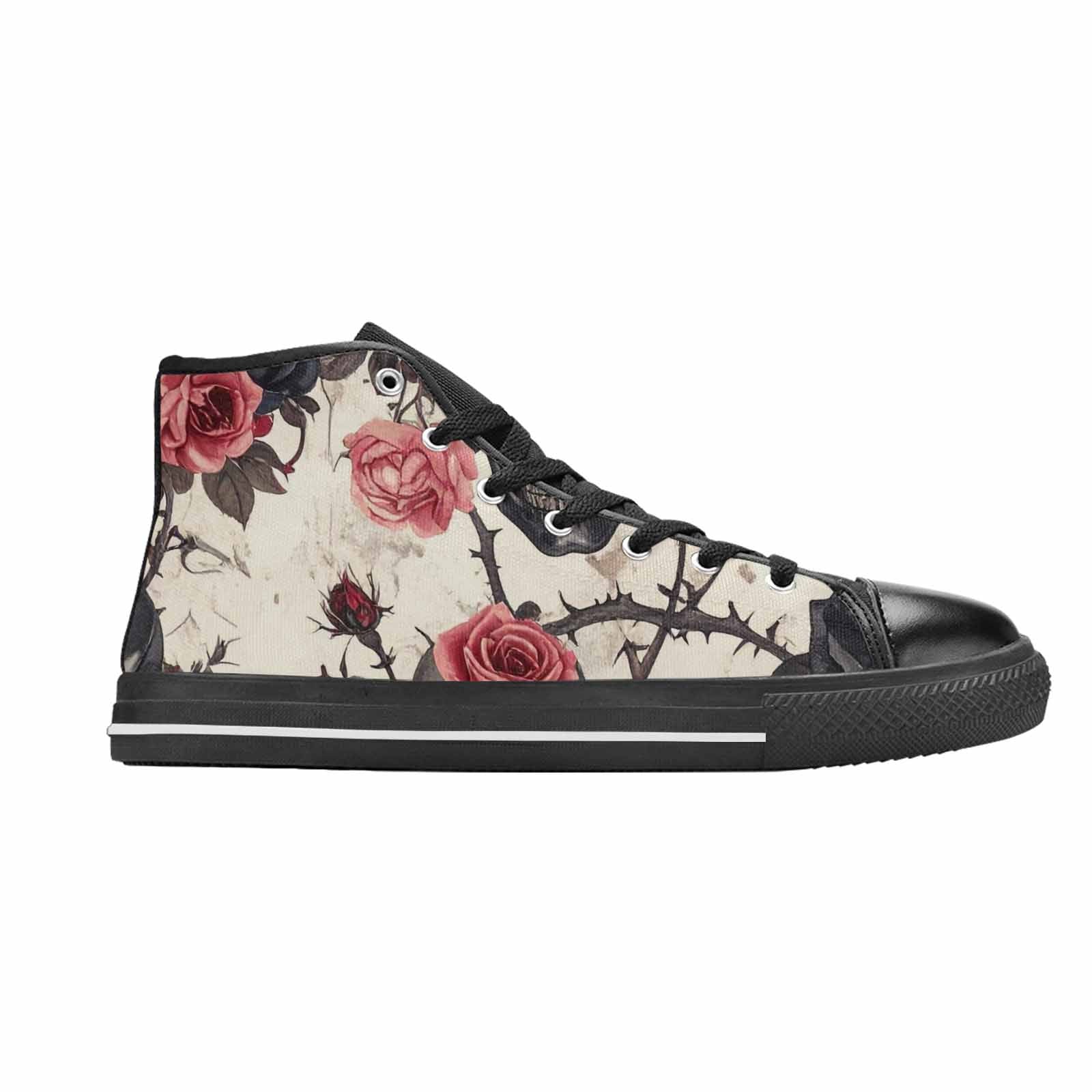 MEN'S Skulls - Roses High Top Canvas Surreal Custom Sneakers