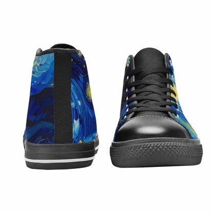 WOMEN'S Starry Night Van Gogh High Top Canvas Cottagecore Shoes