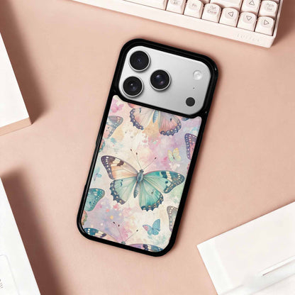 iPhone 17 Pro Case — Pastel Animal Print Butterfly Animal Print, Custom Art Phone Cover