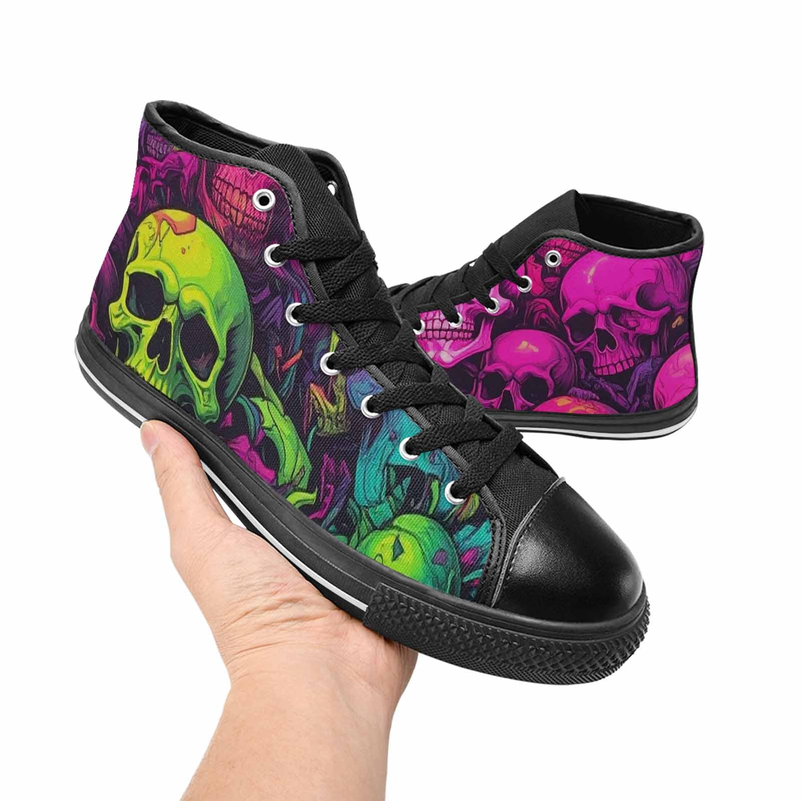 MEN'S Skulls - Neon High Top Canvas Y2K Sneakers