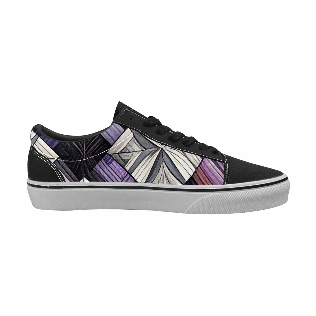 MEN'S Asexual Flag Color Canvas Lace-Up Wallpaper Art Custom Shoes