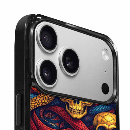 iPhone 17 Pro Max Case — Snake Skulls Print Gothic Skulls, Customized Protective Case