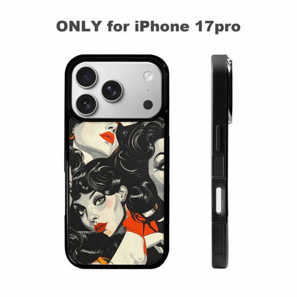 iPhone 17 Pro Case — Seamless Repeating Pattern Of Overlapping Retro, Original Design Phone Case